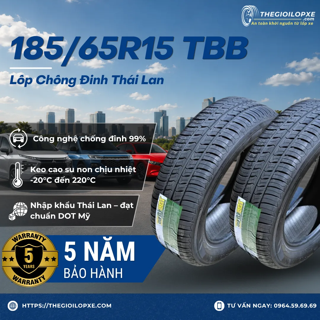 Lốp Chống Đinh 185/65R15 TBB Thái Lan - Lốp Xe Huyndai Accent 15in