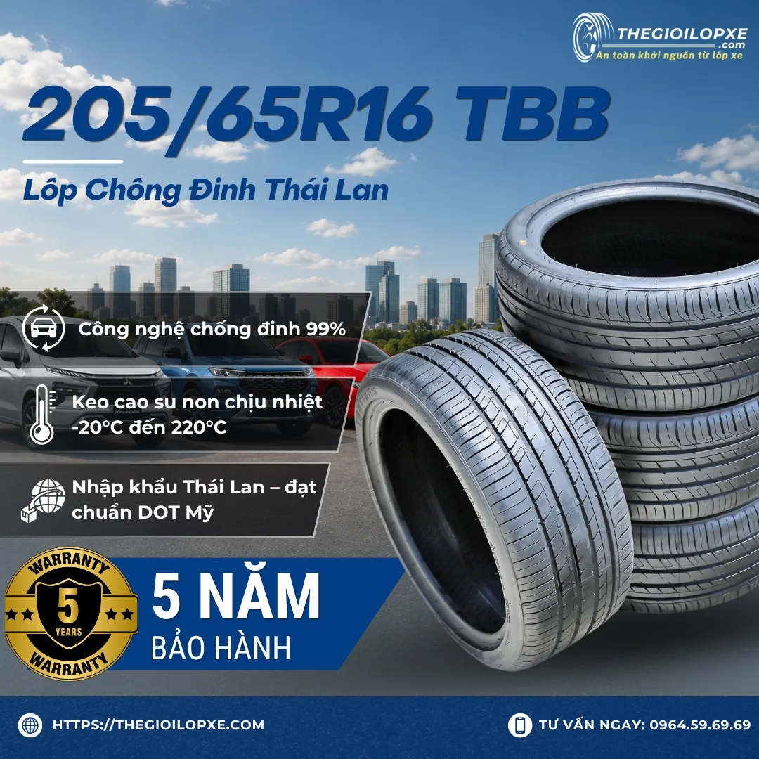 Lốp Chống Đinh 205/65R16 TBB Thái Lan - Lốp Xe Toyota Innova 16in