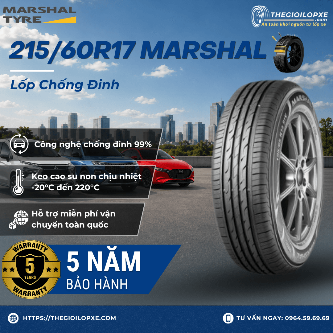 Lốp Chống Đinh Việt Nam 215/60R17 Marshal