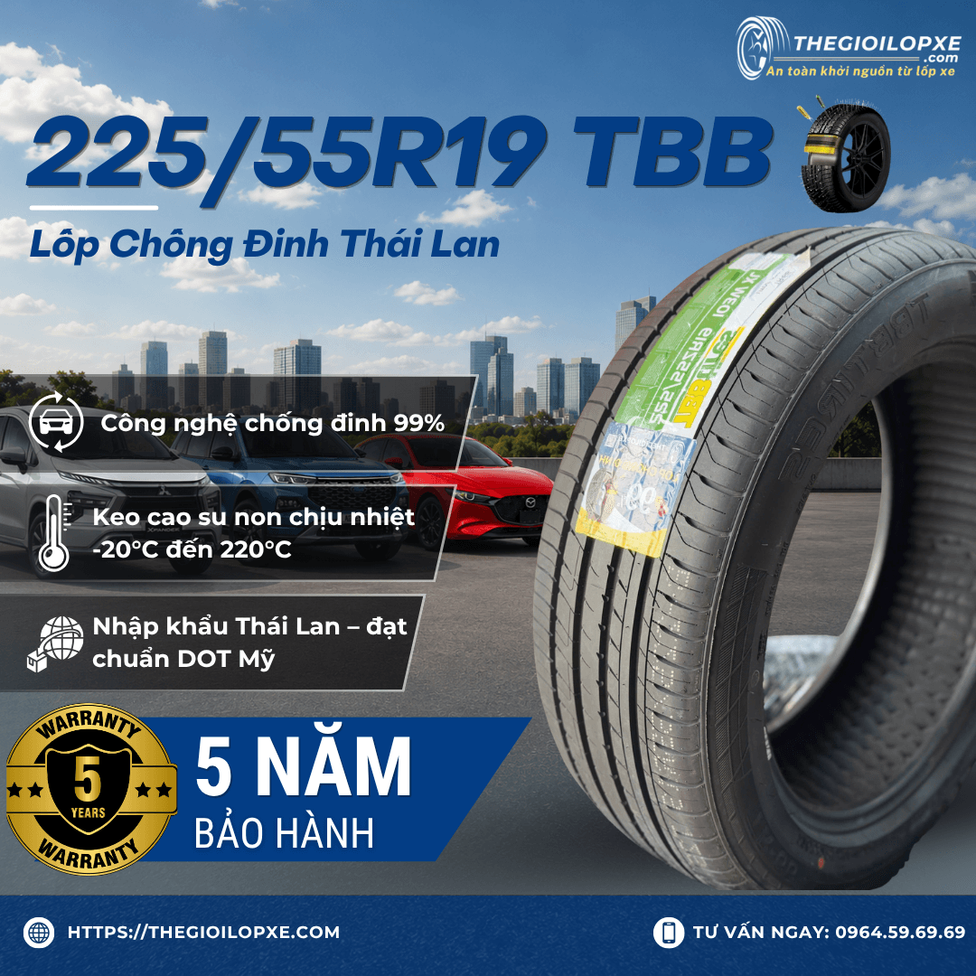 Lốp Chống Đinh 225/55R19 TBB Thái Lan - Lốp Xe Mazda CX‑5 và Mazda CX‑8